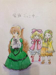 Rating: Safe Score: 0 Tags: 3girls blonde_hair bow dress drill_hair green_dress green_eyes heterochromia hina_ichigo image kanaria long_hair long_sleeves looking_at_viewer multiple multiple_girls open_mouth pink_bow red_eyes shinku smile suiseiseki tagme traditional_media User: admin