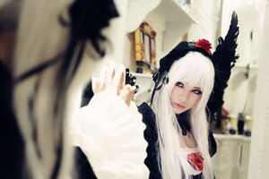 Rating: Safe Score: 0 Tags: 1girl 3d bird blonde_hair blurry blurry_background blurry_foreground depth_of_field dress feathers flower lace lips long_hair looking_at_viewer photo red_flower red_rose rose solo solo_focus suigintou white_hair User: admin