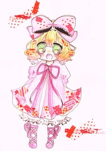 Rating: Safe Score: 0 Tags: 1girl artist_name blonde_hair bloomers blush bow cross-laced_footwear dress full_body gradient gradient_background green_eyes hair_bow hina_ichigo hinaichigo image long_sleeves open_mouth pink_bow pink_dress polka_dot polka_dot_background polka_dot_bow polka_dot_legwear ribbon short_hair solo strawberry_print striped User: admin