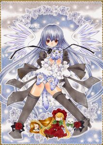 Rating: Safe Score: 0 Tags: 3girls angel angel_wings black_legwear blonde_hair blue_hair closed_eyes doll dress flower image long_hair multiple_girls red_eyes red_flower red_rose rose solo suigintou thighhighs traditional_media wings User: admin
