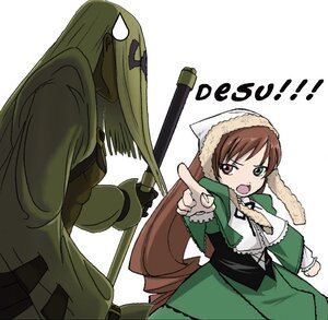 Rating: Safe Score: 0 Tags: 1girl brown_hair dress green_dress green_eyes head_scarf heterochromia image long_hair long_sleeves open_mouth simple_background solo suiseiseki very_long_hair white_background User: admin
