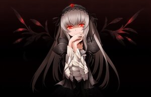 Rating: Safe Score: 3 Tags: 1girl black_dress black_ribbon black_wings commentary_request dress flower frilled_sleeves frills hairband highres image lolita_fashion long_hair long_sleeves looking_at_viewer mtyy photoshop_(medium) red_eyes ribbon rose rozen_maiden silver_hair smile solo suigintou very_long_hair wings User: admin