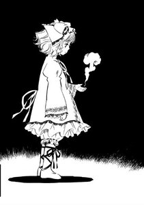 Rating: Safe Score: 0 Tags: 1girl dress frills greyscale hat hinaichigo hitodama image mob_cap monochrome ribbon saigyouji_yuyuko short_hair solo User: admin