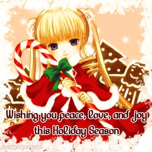 Rating: Safe Score: 0 Tags: 1girl blonde_hair blue_eyes bow bowtie christmas dress drill_hair english_text green_bow image long_hair long_sleeves looking_at_viewer red_capelet ribbon santa_costume shinku solo twin_drills User: admin