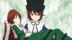 Rating: Safe Score: 0 Tags: 2girls brown_hair closed_eyes curtains dress frills green_dress hat head_scarf heterochromia image long_sleeves multiple_girls pair princess_carry red_eyes ribbon short_hair siblings sisters smile souseiseki suiseiseki twins User: admin