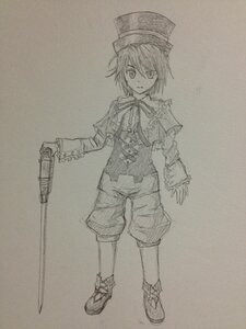 Rating: Safe Score: 0 Tags: 1girl capelet full_body greyscale gun hat image long_sleeves monochrome shoes short_hair shorts solo souseiseki standing traditional_media weapon User: admin