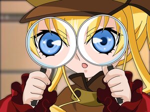 Rating: Safe Score: 0 Tags: 1girl blonde_hair blue_eyes frills hat image long_hair long_sleeves parody shinku solo twintails User: admin