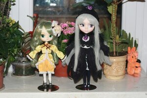 Rating: Safe Score: 0 Tags: 2girls blonde_hair doll dress flower frills green_eyes hat kanaria long_hair long_sleeves multiple_dolls multiple_girls shinku sitting standing suigintou tagme User: admin