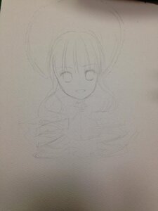 Rating: Safe Score: 0 Tags: 1girl :d hat image looking_at_viewer monochrome photo shinku simple_background sketch smile solo traditional_media User: admin