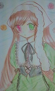 Rating: Safe Score: 0 Tags: 1girl brown_hair dress flower frills green_dress green_eyes heterochromia image long_hair long_sleeves pink_flower pink_rose purple_rose red_eyes red_rose rose simple_background solo spoken_squiggle squiggle suiseiseki traditional_media upper_body watercolor_(medium) yellow_rose User: admin
