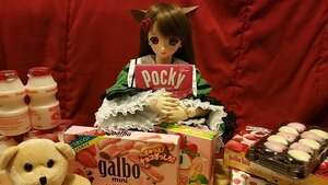 Rating: Safe Score: 0 Tags: 1girl animal_ears book brown_hair doll food hair_ornament long_hair solo suiseiseki User: admin