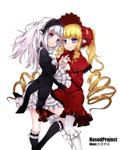 Rating: Safe Score: 0 Tags: 2girls auto_tagged black_legwear blonde_hair blush bonnet dress drill_hair frills hairband holding_hands image lolita_fashion lolita_hairband long_hair looking_at_viewer multiple_girls pair purple_eyes red_dress shinku silver_hair smile suigintou thighhighs twintails User: admin