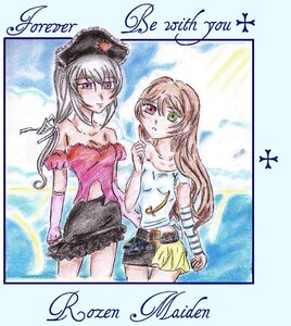 Rating: Safe Score: 0 Tags: 2girls artist_name belt black_skirt brown_hair detached_sleeves green_eyes hat heterochromia image long_hair marker_(medium) miniskirt multiple_girls pair purple_eyes skirt souseiseki suigintou suiseiseki traditional_media watercolor_(medium) User: admin