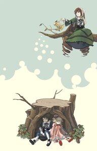 Rating: Safe Score: 0 Tags: 3girls apron bad_id bad_pixiv_id blonde_hair bow branch brown_hair closed_eyes cup dress drill_hair flower food frills fruit green_dress green_eyes hairband hat heterochromia highres hina_ichigo image in_tree leaf long_hair multiple multiple_girls nopiii plant raspberry ribbon rozen_maiden short_hair siblings sisters sitting sitting_in_tree souseiseki suiseiseki tagme tree tree_hole tree_stump twins very_long_hair watering_can User: admin