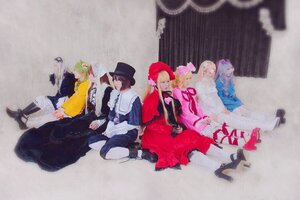 Rating: Safe Score: 0 Tags: blonde_hair blue_eyes boots brown_hair coat dress earrings fur_trim hair_flower hair_ornament hat high_heels jewelry long_hair multiple_boys multiple_cosplay multiple_girls pantyhose short_hair sitting tagme User: admin
