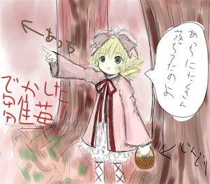 Rating: Safe Score: 0 Tags: 1girl :o basket blonde_hair blush bow curtains dress food frills green_eyes hina_ichigo hinaichigo holding image long_sleeves looking_at_viewer pink_bow pink_dress ribbon short_hair solo standing User: admin