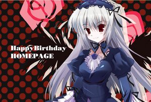 Rating: Safe Score: 0 Tags: 1girl auto_tagged blush detached_collar dress flower frills hairband halftone halftone_background image lolita_hairband long_hair long_sleeves looking_at_viewer polka_dot polka_dot_background puffy_sleeves red_eyes silver_hair smile solo suigintou wings User: admin