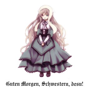 Rating: Safe Score: 0 Tags: 1girl brown_hair capelet dress frills full_body fur_trim green_dress green_eyes heterochromia image long_hair long_sleeves looking_at_viewer open_mouth red_eyes smile solo standing striped suiseiseki vertical_stripes very_long_hair white_background User: admin