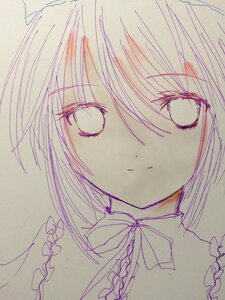 Rating: Safe Score: 0 Tags: 1girl closed_mouth eyebrows_visible_through_hair hair_between_eyes hat image looking_at_viewer monochrome ribbon saigyouji_yuyuko short_hair simple_background smile solo souseiseki traditional_media User: admin