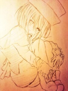 Rating: Safe Score: 0 Tags: 1girl frills image long_sleeves looking_at_viewer monochrome short_hair smile solo souseiseki tatara_kogasa umbrella User: admin