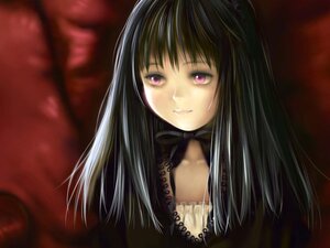 Rating: Safe Score: 0 Tags: 1girl bangs black_hair black_ribbon choker closed_mouth dress gothic_lolita grey_hair image lips lolita_fashion long_hair looking_at_viewer purple_eyes ribbon rozen_maiden smile solo suigintou toshi_hiroshi upper_body User: admin