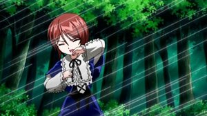 Rating: Safe Score: 0 Tags: 1girl blue_dress closed_eyes dress dutch_angle frills image light_rays long_sleeves nature open_mouth outdoors ribbon short_hair solo souseiseki sunbeam sunlight tree User: admin