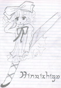 Rating: Safe Score: 0 Tags: 1girl blush bow dress full_body hair_bow hinaichigo image looking_at_viewer monochrome ribbon solo standing User: admin