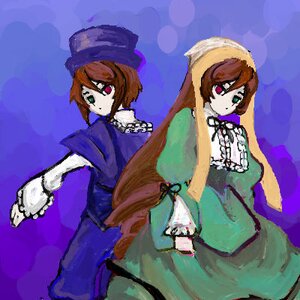 Rating: Safe Score: 0 Tags: 2girls brown_hair dress frills green_dress green_eyes hat head_scarf heterochromia image long_hair long_sleeves looking_at_viewer looking_back multiple_girls pair red_eyes siblings sisters souseiseki suiseiseki twins very_long_hair User: admin