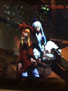 Rating: Safe Score: 0 Tags: 3girls blonde_hair blue_eyes bow bug butterfly dress elbow_gloves frills insect long_hair multiple_cosplay multiple_girls orange_hair silver_hair tagme User: admin