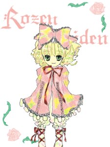 Rating: Safe Score: 0 Tags: 1girl blonde_hair bloomers bow dress flower frills full_body green_eyes hair_bow hina_ichigo hinaichigo image long_sleeves looking_at_viewer pink_bow pink_dress pink_rose plant ribbon rose short_hair smile solo standing striped vines white_background white_bloomers User: admin