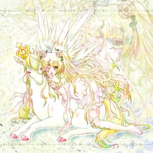 Rating: Safe Score: 0 Tags: angel_wings blonde_hair boots dual_persona eyepatch flower hair_ornament high_heels image kirakishou knee_boots long_hair rose solo thigh_boots thighhighs wings yellow_eyes User: admin