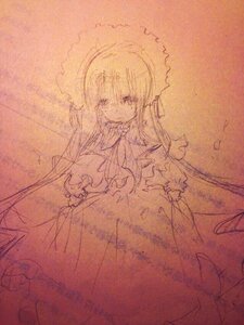 Rating: Safe Score: 0 Tags: 1girl bow dress hakurei_reimu hat image long_hair long_sleeves looking_at_viewer monochrome shinku sketch solo traditional_media User: admin