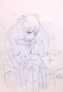 Rating: Safe Score: 0 Tags: 1girl akemi_homura barasuishou bow_(weapon) choker dress frills hair_ribbon image kaname_madoka long_hair looking_at_viewer magical_girl monochrome ribbon simple_background sketch solo traditional_media two_side_up ultimate_madoka User: admin