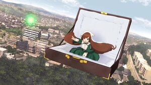 Rating: Safe Score: 0 Tags: 1girl :d bangs blue_sky boat bridge brown_hair building cloud day dress flower green_dress green_eyes hat image long_hair long_sleeves looking_at_viewer open_mouth outdoors photo_background sky smile solo suiseiseki very_long_hair water wide_sleeves User: admin