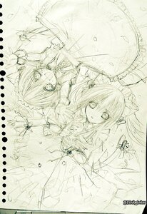 Rating: Safe Score: 0 Tags: 2girls animal_ears cat_ears dress flower image long_sleeves monochrome multiple_girls open_mouth pair shinku short_hair sketch smile suiseiseki traditional_media User: admin