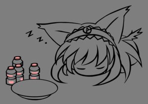 Rating: Safe Score: 0 Tags: 1girl animal_ears bangs chibi eyebrows_visible_through_hair fox_ears fox_girl fox_tail greyscale hairband image monochrome solo striped suigintou white_background User: admin