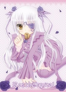 Rating: Safe Score: 0 Tags: 1girl all_fours argyle barasuishou blue_flower blue_rose blush checkered checkered_background dress eyepatch flower food frills halftone halftone_background image long_hair long_sleeves mouth_hold petals pink_rose purple_flower purple_rose rose rose_petals silver_hair solo thighhighs valentine yellow_eyes User: admin
