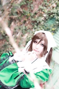 Rating: Safe Score: 0 Tags: 1girl 3d blurry blurry_background blurry_foreground brown_hair depth_of_field head_scarf heterochromia long_hair looking_at_viewer photo solo suiseiseki User: admin