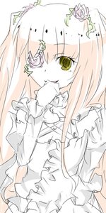 Rating: Safe Score: 0 Tags: 1girl bangs blurry dress flower frills gloves image kirakishou long_hair long_sleeves pink_hair rose solo veil User: admin
