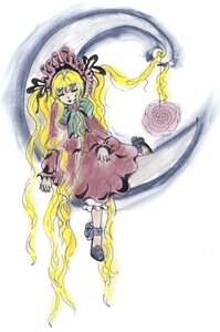 Rating: Safe Score: 0 Tags: 1girl blonde_hair dress fire flower full_body image long_hair long_sleeves ribbon shinku shoes simple_background solo standing very_long_hair User: admin