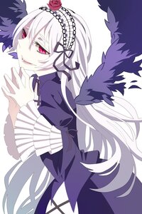 Rating: Safe Score: 0 Tags: 1girl bangs black_ribbon black_wings dress flower frilled_sleeves frills hairband image long_hair long_sleeves looking_at_viewer open_mouth pink_eyes red_eyes ribbon rose solo suigintou very_long_hair white_background wings User: admin