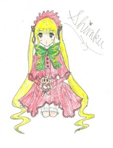 Rating: Safe Score: 0 Tags: 1girl blonde_hair blue_eyes blush bow bowtie dress full_body green_bow image long_hair long_sleeves looking_at_viewer red_dress shinku simple_background sitting solo twintails very_long_hair white_background User: admin
