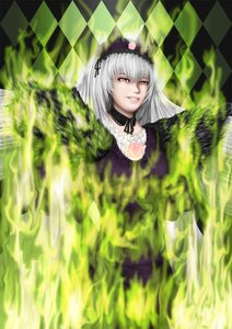 Rating: Safe Score: 0 Tags: 1girl argyle argyle_background bangs black_dress black_wings checkered checkered_background checkered_floor cross-laced_clothes detached_collar dress flower frills hairband image long_hair long_sleeves looking_at_viewer parted_lips red_eyes rose silver_hair smile solo suigintou tile_floor tiles wings User: admin