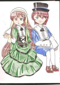 Rating: Safe Score: 0 Tags: 2girls blue_dress brown_hair dress frills full_body green_dress green_eyes hat heterochromia image long_hair long_sleeves looking_at_viewer multiple_girls pair pantyhose red_eyes short_hair siblings simple_background sisters souseiseki suiseiseki top_hat twins very_long_hair white_background white_legwear User: admin