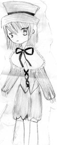 Rating: Safe Score: 0 Tags: 1girl capelet greyscale hat image long_sleeves looking_at_viewer monochrome nagae_iku neck_ribbon ribbon short_hair solo souseiseki standing User: admin