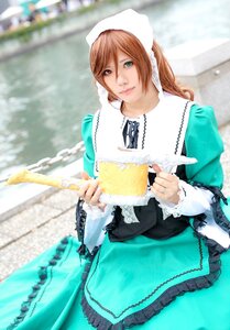 Rating: Safe Score: 0 Tags: 1girl 3d blurry blurry_background brown_hair depth_of_field dress frills green_dress green_eyes heterochromia holding lips long_hair long_sleeves looking_at_viewer photo red_eyes solo suiseiseki User: admin