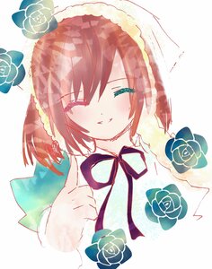 Rating: Safe Score: 0 Tags: 1girl blue_flower blue_rose blush closed_eyes facing_viewer flower image purple_rose red_flower red_rose ribbon rose short_hair smile solo striped suiseiseki vertical_stripes white_rose User: admin