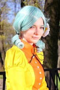 Rating: Safe Score: 0 Tags: 1girl blurry blurry_background blurry_foreground brown_eyes closed_mouth depth_of_field flower half-closed_eyes kanaria lips looking_at_viewer orange_shirt outdoors photo smile solo upper_body white_flower yellow_dress User: admin