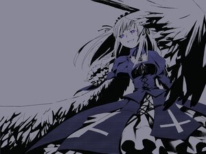 Rating: Safe Score: 0 Tags: 1girl black_wings breasts dress feathers flower grin hairband image long_hair long_sleeves looking_at_viewer purple_eyes ribbon rose smile solo suigintou wide_sleeves wings User: admin