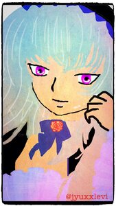 Rating: Safe Score: 0 Tags: 1girl bangs flower hairband image long_hair looking_at_viewer purple_eyes rose simple_background smile solo suigintou white_background User: admin